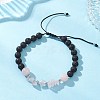 Natural Mixed Gemstone & Lava Rock Beads Braided Bead Bracelets for Women BJEW-JB12924-4