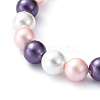 Shell Pearl Beads Stretch Bracelets BJEW-JB05144-M-3