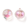 UV Plating Rainbow Iridescent Acrylic Beads OACR-A014-02C-2