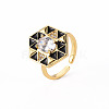 Brass Micro Pave Clear Cubic Zirconia Cuff Rings X-RJEW-S045-084E-NR-1