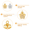 DICOSMETIC 12Pcs 2 Colors Rack Plating Brass Micro Pave Cubic Zirconia Charms KK-DC0003-18-5