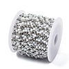 Cube Glass & 201 Stainless Steel Beaded Chains CHS-A015-05P-3