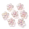 UV Plating Rainbow Iridescent Transparent Acrylic Beads OACR-C007-11E-2