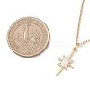 Brass Glass Star Pendant 304 Stainless Steel Cable Chain Necklaces for Women NJEW-JN05544-3