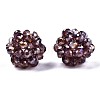 Transparent Electroplate Glass Round Woven Beads GLAA-T024-01C-B02-1
