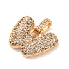Brass Micro Pave Cubic Zirconia Pendants KK-C076-29W-G01-2
