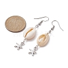 Natural Shell Dangle Earrings EJEW-JE05441-01-3