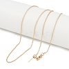 1mm Rack Plating Brass Cable Chain Adjustable Slider Necklaces for Women Men MAK-L044-55LG-2