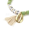 Word Love Beads Stretch Bracelet for Girl Women BJEW-JB07208-02-4