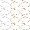 12Pcs 3 Colors Brass Box Chain Slider Bracelet Making KK-NB0001-79-1