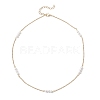 4.5MM Round White Shell Pearl Beaded & 304 Stainless Steel Cable Chain Necklaces for Women NJEW-JN05571-4