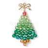 Golden Glass & Alloy Pendants PALLOY-JF02987-1