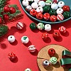 40Pcs 10 Styles Painted Natural Wood European Beads WOOD-YW0001-24-4