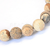 Frosted Natural Picture Jasper Round Bead Strands G-E334-12mm-26-2
