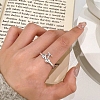 925 Sterling Silver Adjustable Finger Rings for Women RJEW-P157-01S-1