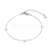 304 Stainless Steel Cable Chain Anklets AJEW-H104-11P-1