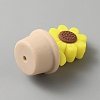 Sunflower Silicone Beads SIL-WH0008-40B-2