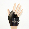 Right Side Punk Leather Cross with Skull Glove AJEW-O016-A01R-2