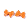 Orange Bowknot Acrylic Beads X-MACR-S065-6-1-2