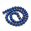 Electroplate Natural Lava Rock Beads Strands G-T058-03B-6MM-2