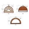 18Pcs 3 Style Walnut Wood Pendants WOOD-LS0001-43-3