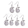Natural Quartz Crystal Chameleon Dangle Earrings with Crystal Rhinestone EJEW-A092-10P-10-1