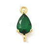 Brass Pave Cubic Zirconia Connector Charms KK-Z120-31G-01-1