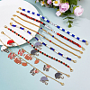 8Pcs 8 Styles Polymer Clay & Glass & Acrylic Bead Baseball Cap Chains HJEW-FH00214-4
