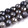 Electroplate Natural Agate Beads Strands G-T131-55-25-1