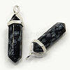 Natural Snowflake Obsidian Pointed Pendants X-G-D415-06-1