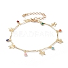 Brass Enamel Pendant Anklets & Bracelets & Necklaces Jewelry Sets SJEW-JS01149-5