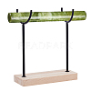 Alloy Crystal Wand Display Stands with Wooden Base BDIS-WH0014-07C-EB-1