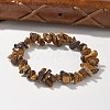 Unisex Chip Natural Tiger Eye Beaded Stretch Bracelets X-BJEW-S143-02-7