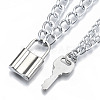 Zinc Alloy Double Layer Necklaces NJEW-N047-003-RS-2