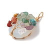 Natural Quartz Crystal Copper Wire Wrapped Rock Crystal Teardrop Pendants PALLOY-JF02846-02-3