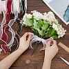 4 Rolls 4 Colors 5 Yards Organza Ribbon with Plastic Pearl Beads OCOR-WR0001-46-4