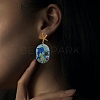 4 Pairs 4 Styles Epoxy Resin(with Dried Flower inside) & Cellulose Acetate(Resin) Dangle Stud Earring Sets EJEW-SZ0001-33-7