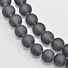 Baking Paint Frosted Glass Bead Strands GGB10MMY-DKM-3