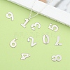201 Stainless Steel Number Charms STAS-S035-M-5