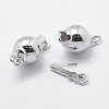 Rhodium Plated 925 Sterling Silver Box Clasps STER-F037-017P-8mm-3