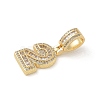 Brass Clear Cubic Zirconia European Dangle Charms LS-KK-R003-01G-02-3