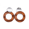 PU Leather Dangle Stud Earrings EJEW-JE03294-03-2