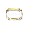 3Pcs Women's Simple Fashion Square Vacuum Plating 304 Stainless Steel Stackable Bangles BJEW-O182-05M-1