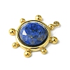 Ion Plating(IP) 304 Stainless Steel Pave Faceted Natural Lapis Lazuli Pendants FIND-Z028-39D-2