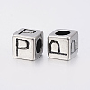 304 Stainless Steel Large Hole Letter European Beads STAS-H428-01AS-P-2