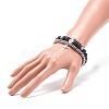 3Pcs 3 Style Natural Lava Rock & Synthetic Hematite Stretch Bracelets Set BJEW-JB08692-3
