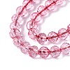 Dyed Transparent Crackle Glass Beads Strands GLAA-Q108-01A-A06-3