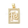 Brass Micro Pave Cubic Zirconia Pendants KK-P294-17G-01-1