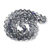 Electroplate Transparent Glass Beads Strands EGLA-I019-HR02-3