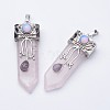 Natural Rose Quartz Big Pointed Pendants X-G-F340-05E-1